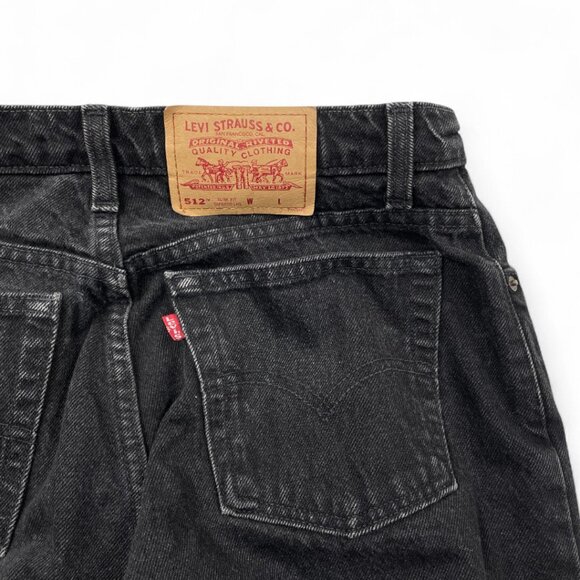 Levi's 512 Vintage Slim Fit Tapered Black Cotton Denim Jeans Men's W 31 x L 32 - Picture 5 of 14